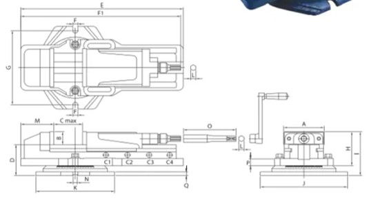 VERTEX 108 x 175 mm 2.5 Ton Hidrolik Mengene